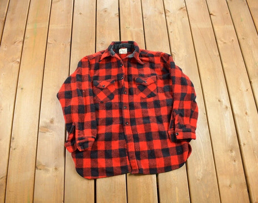 Vintage 1970s Frost Proof Buffalo Plaid Button Up Shirt / 1970s Button Up / Vintage Flannel / True Vintage