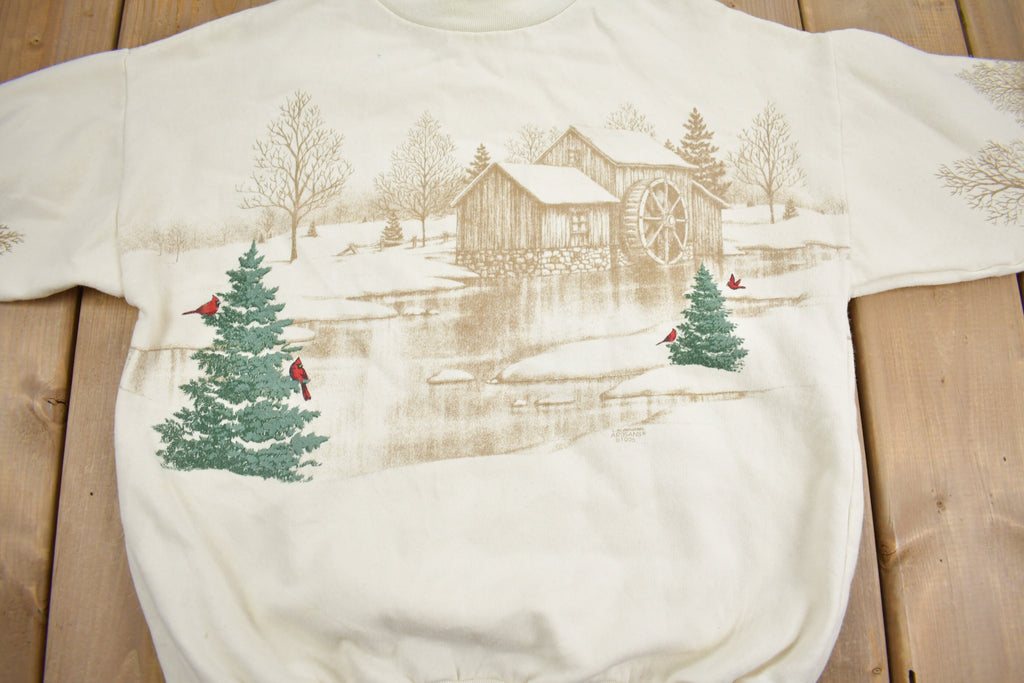 Vintage 1995 Winter Farm Graphic Crewneck