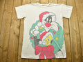 Vintage 90's Looney Tunes Christmas Lounge T-Shirt , All Over Print , Made In USA , Graphic , Single Stitch , 90s