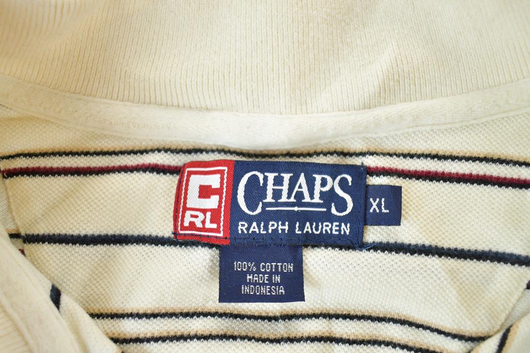 Vintage 1990s Chaps Ralph Lauren Knit Abstract Pattern Quarter Button Sweater / 90s Crewneck / Preppy Knits