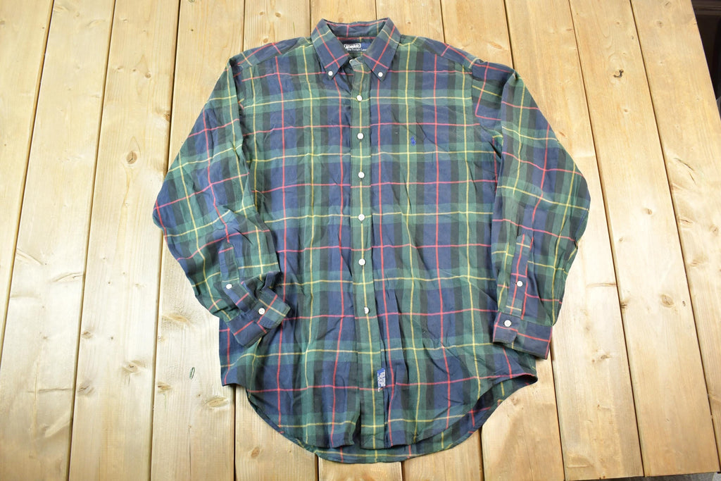 Vintage 1990s Ralph Lauren Plaid Button Up Shirt Men's L