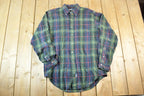 Vintage 1990s Ralph Lauren Plaid Button Up Shirt Men's L