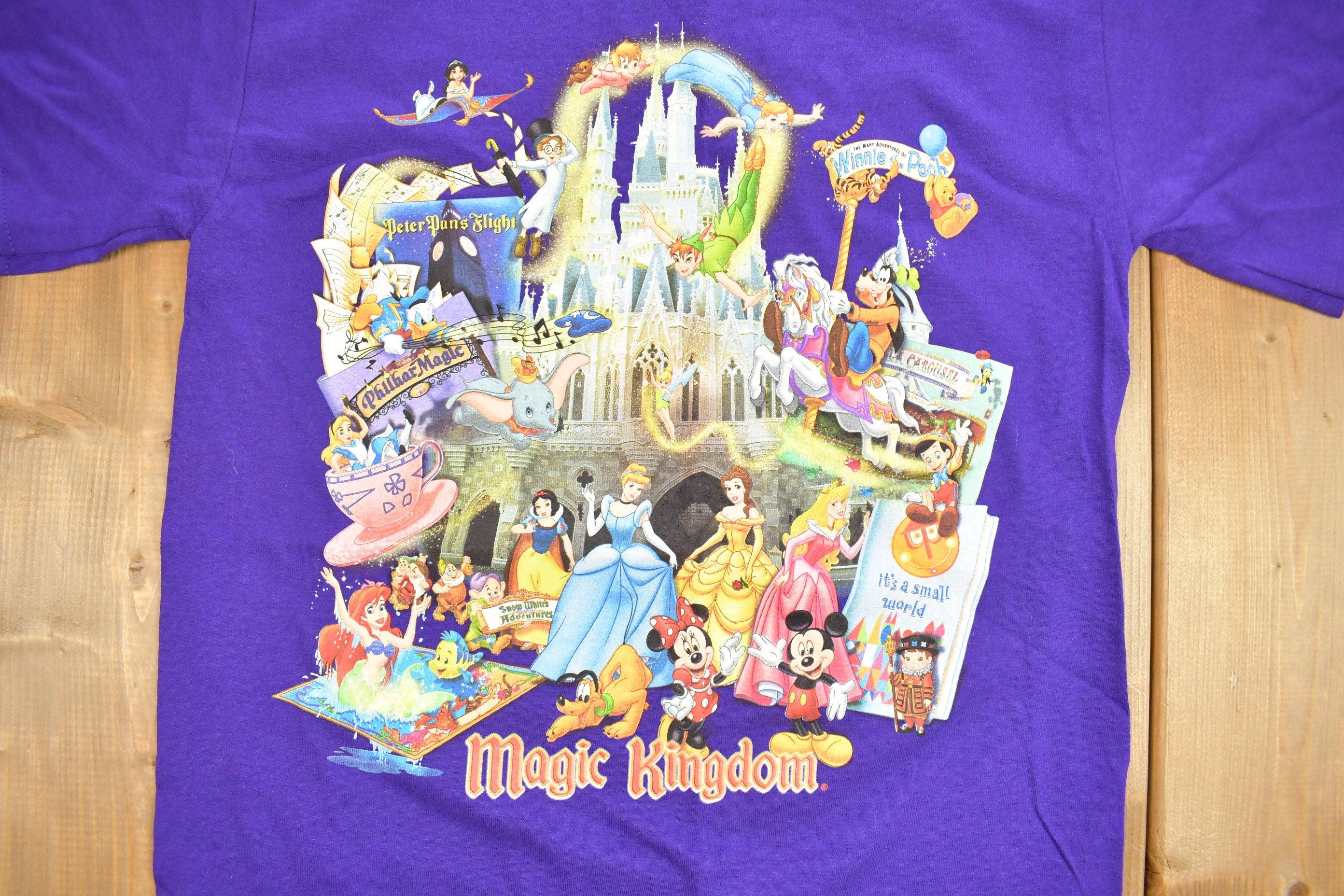 Vintage 1990s Walt Disney World Magic Kingdom Cartoon Promo T-Shirt