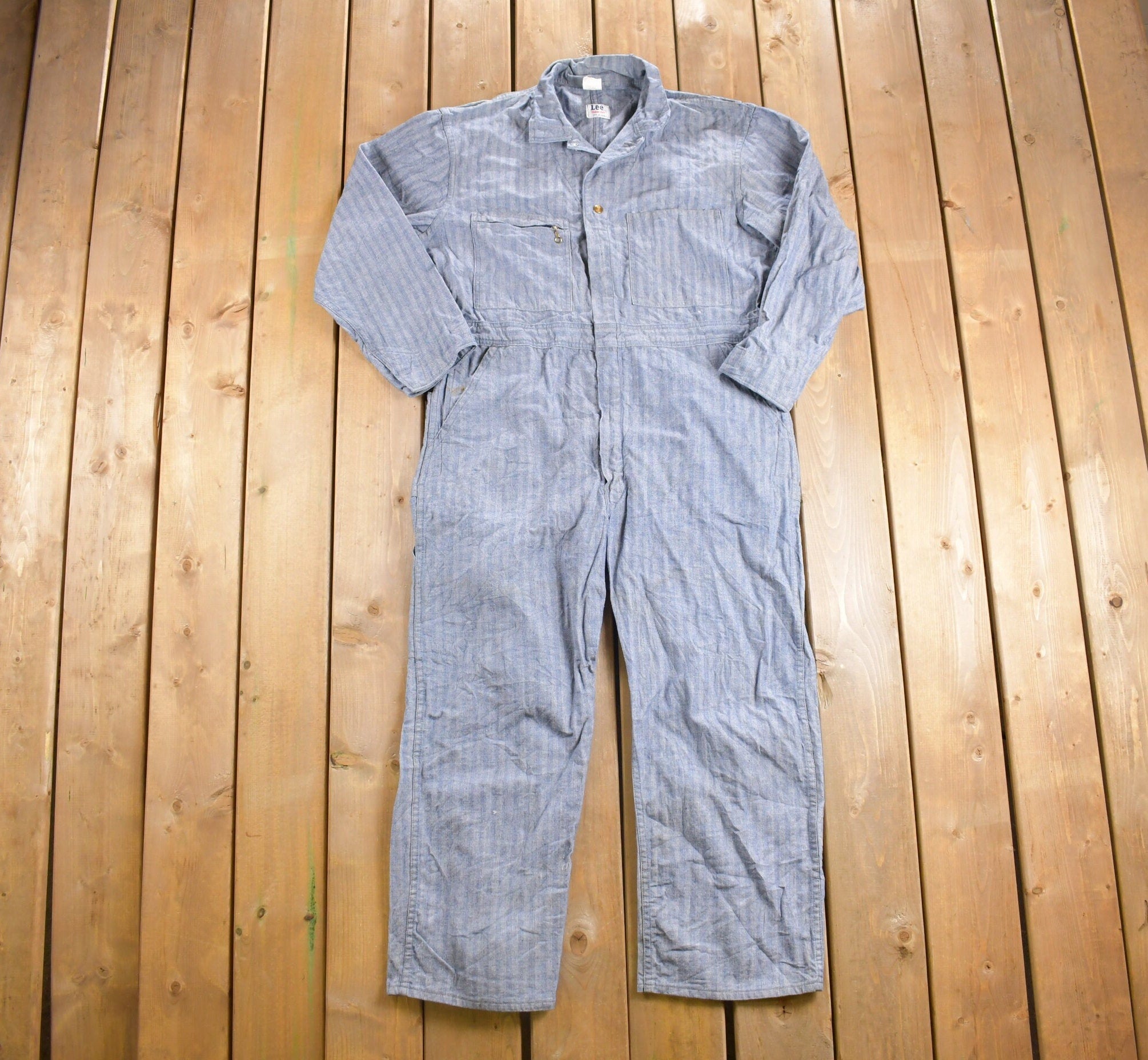 Vintage 1980s Lee Union-Alls Herringbone Jumpsuit