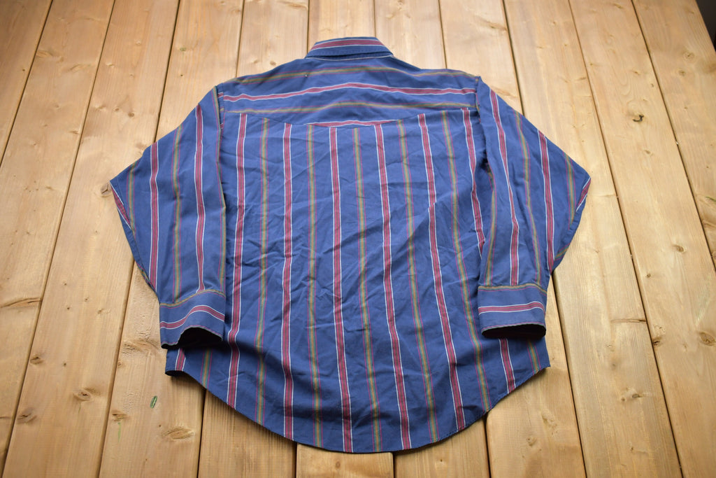 Vintage 1990s Vertical Striped Button Up Shirt