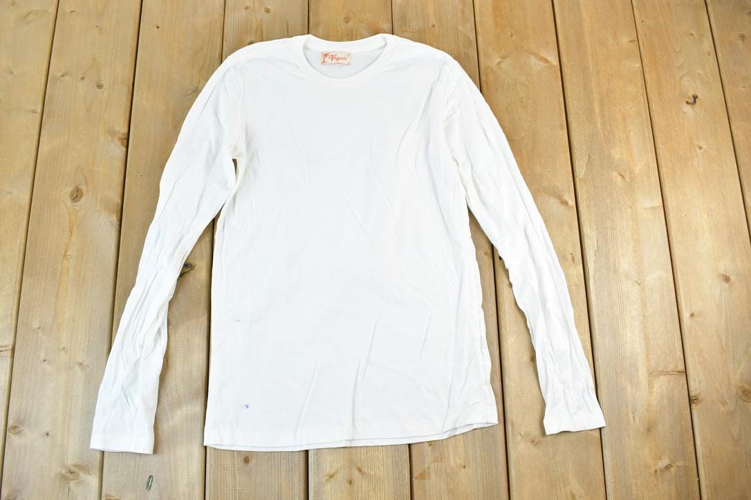 Women Vintage Vigoss Y2K Blank White T-Shirt / Vigoss Grunge Skull Print / Contrast Stitch / Internet Famous Clothing / Over Dyed