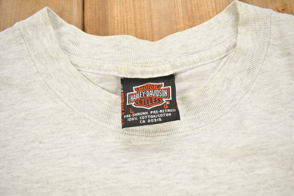 Vintage 1990s Lethbridge Harley Davidson Alberta Canada T-Shirt Made In Canada