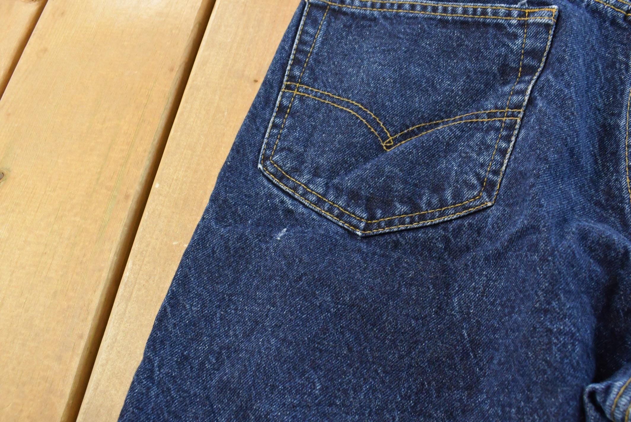 Vintage 1990s Levi's Two Horse Leather Tab Denim Dark Blue Jeans Men's 34 x 28 / 90s Levi's / Streetwear / Made in USA