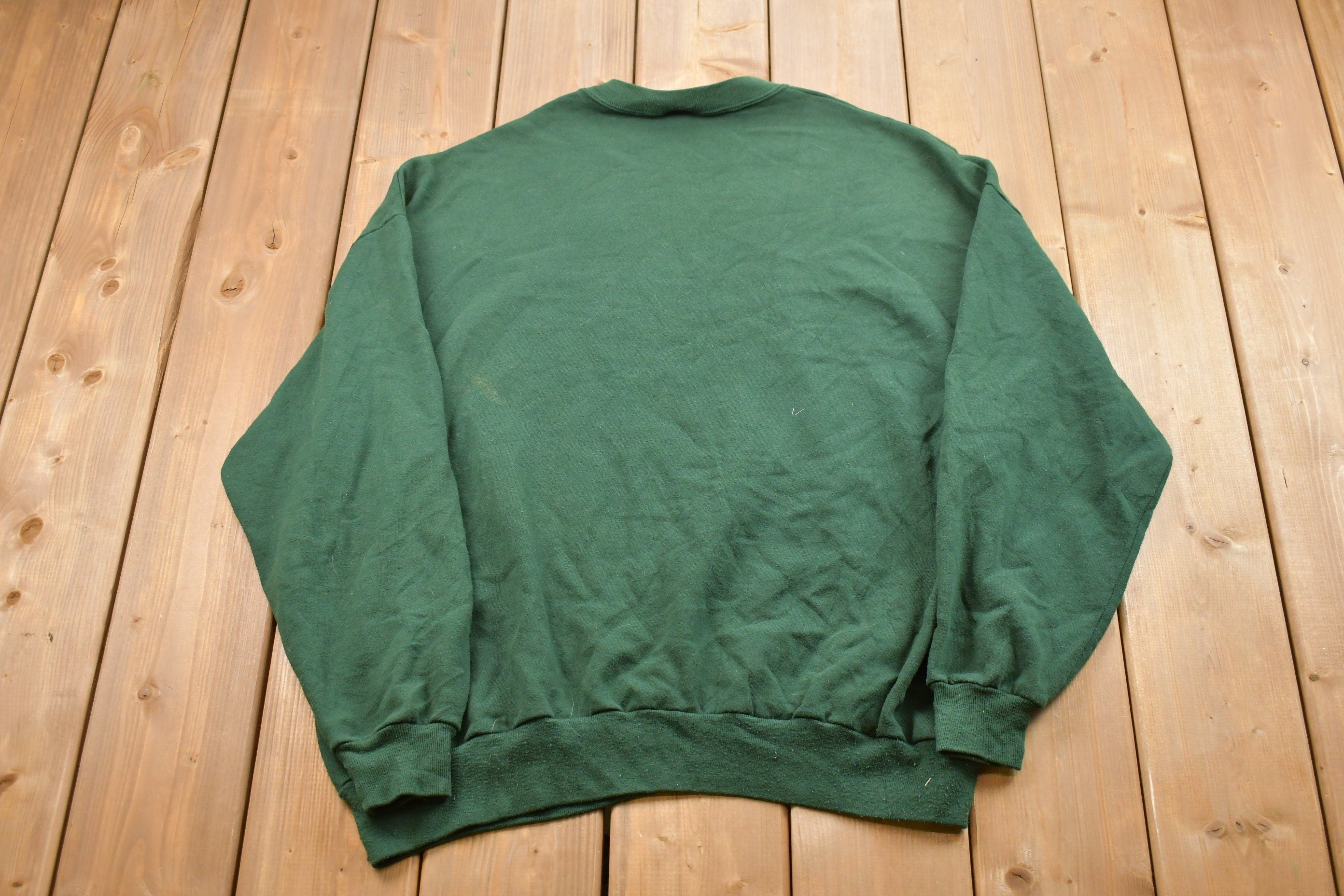 Vintage 1990s Blank Green Crewneck Sweatshirt