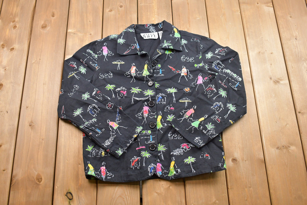 Vintage 1990s Keren Hart Paradise Doodles Button Up Shirt