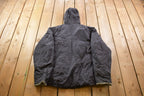 Vintage 1990s K-Way Hooded Winter Jacket / Vintage Winter Jacket / Outerwear / Black Jacket / Winter Wear / Vintage 90s Jacket