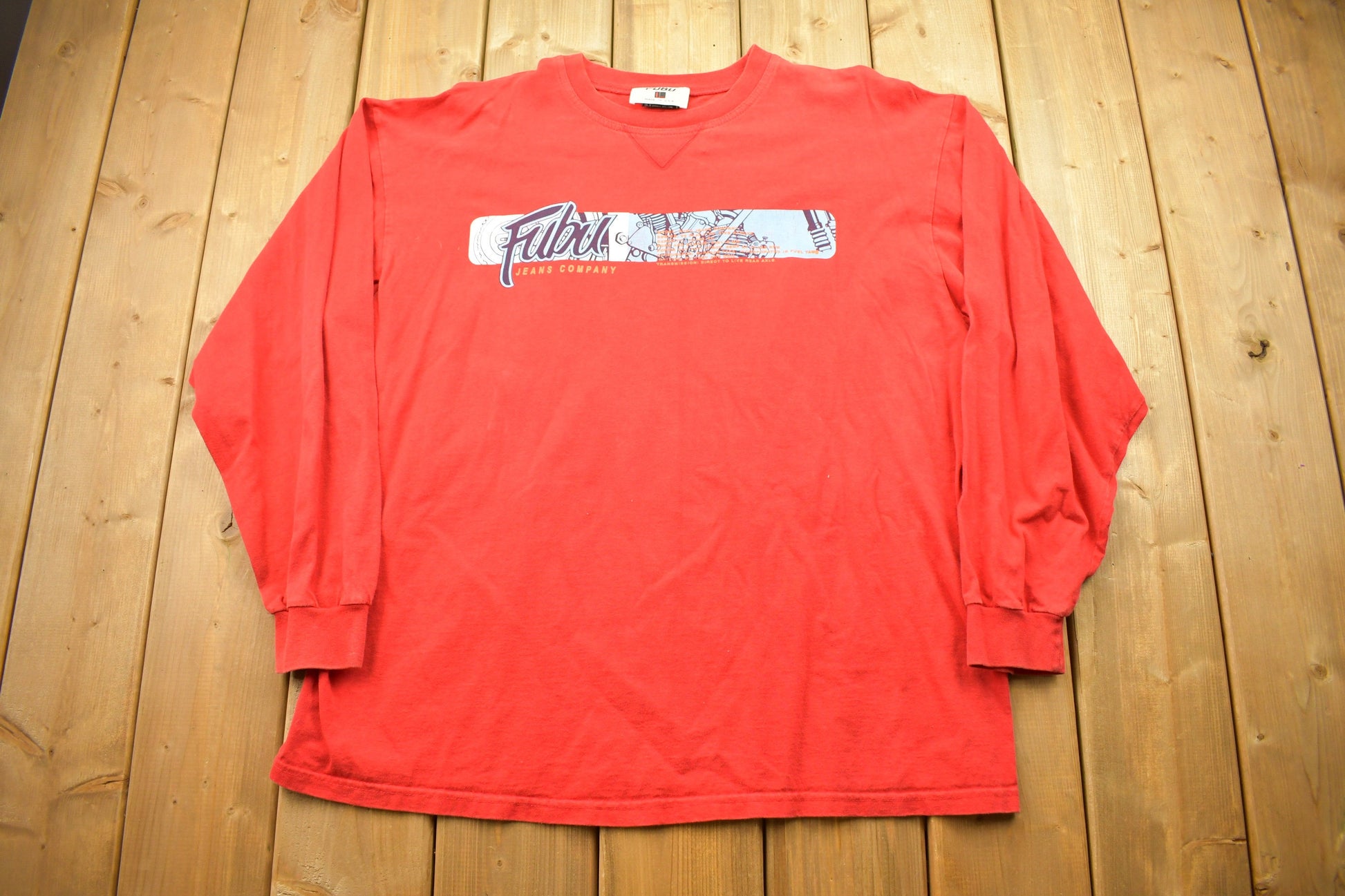 Vintage 1990s FUBU Jeans Company Long Sleeve T-Shirt / Hip Hop Apparel / 90s / Y2K / Made In USA