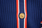 Vintage 1990s Montgomery Ward Knitted Button Up Sweater / Vintage Cardigan / Button Up / Colour Block / Formal Knit / Nautical