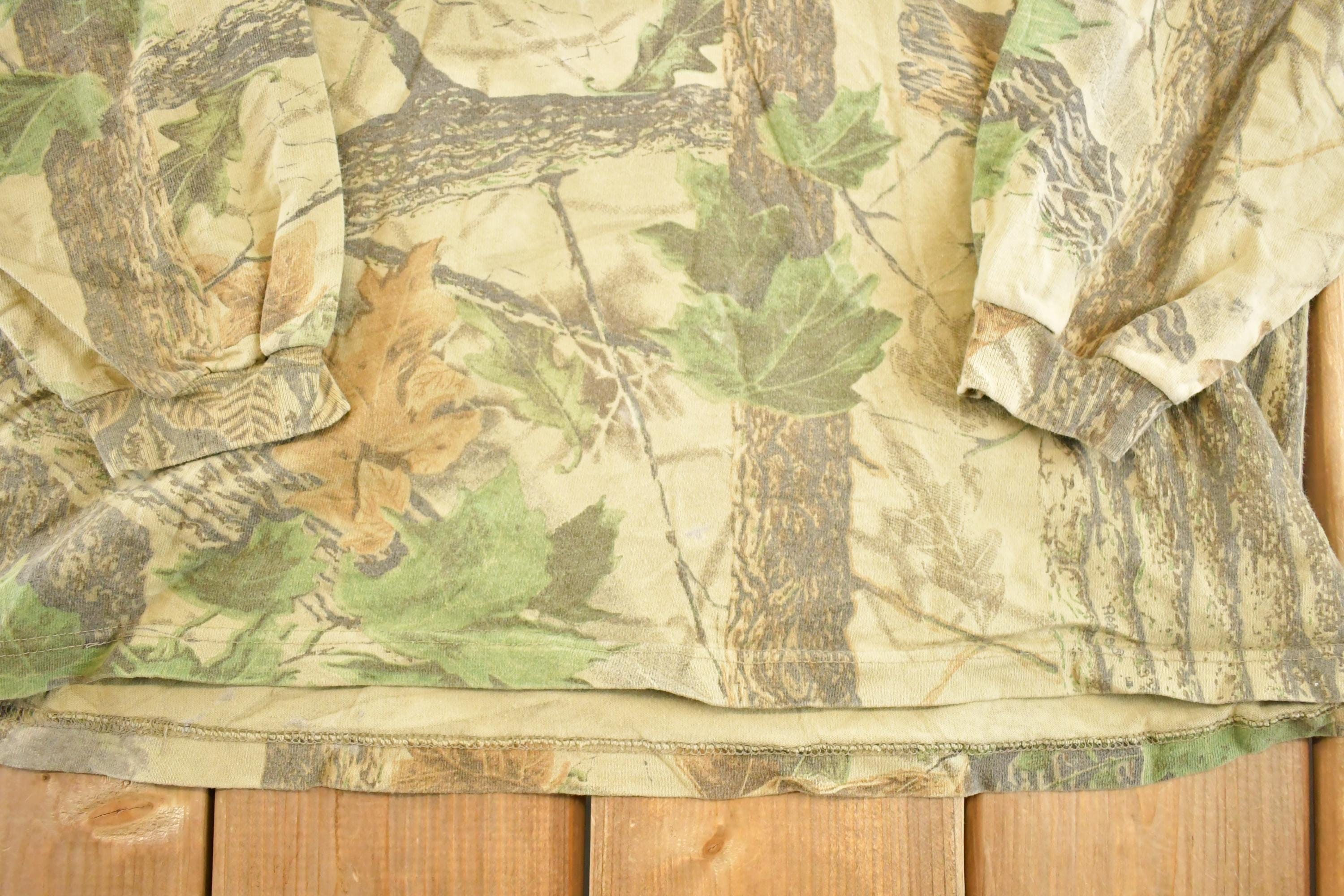 Vintage 1980s Jerzees Outdoors Realtree Camo Turtleneck Shirt Men's L