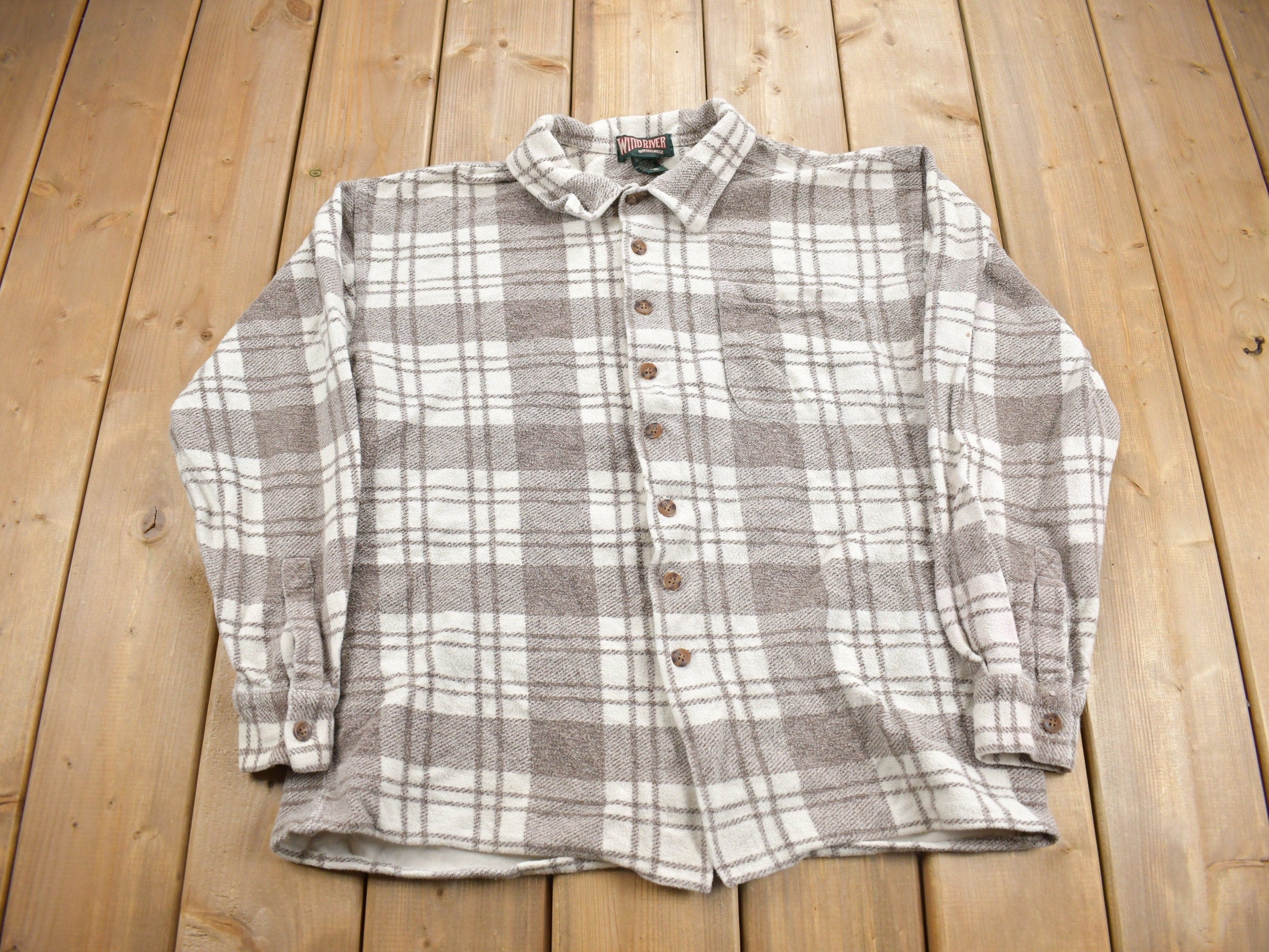 Vintage 1990s Windriver Plaid Flannel Button Up Shirt