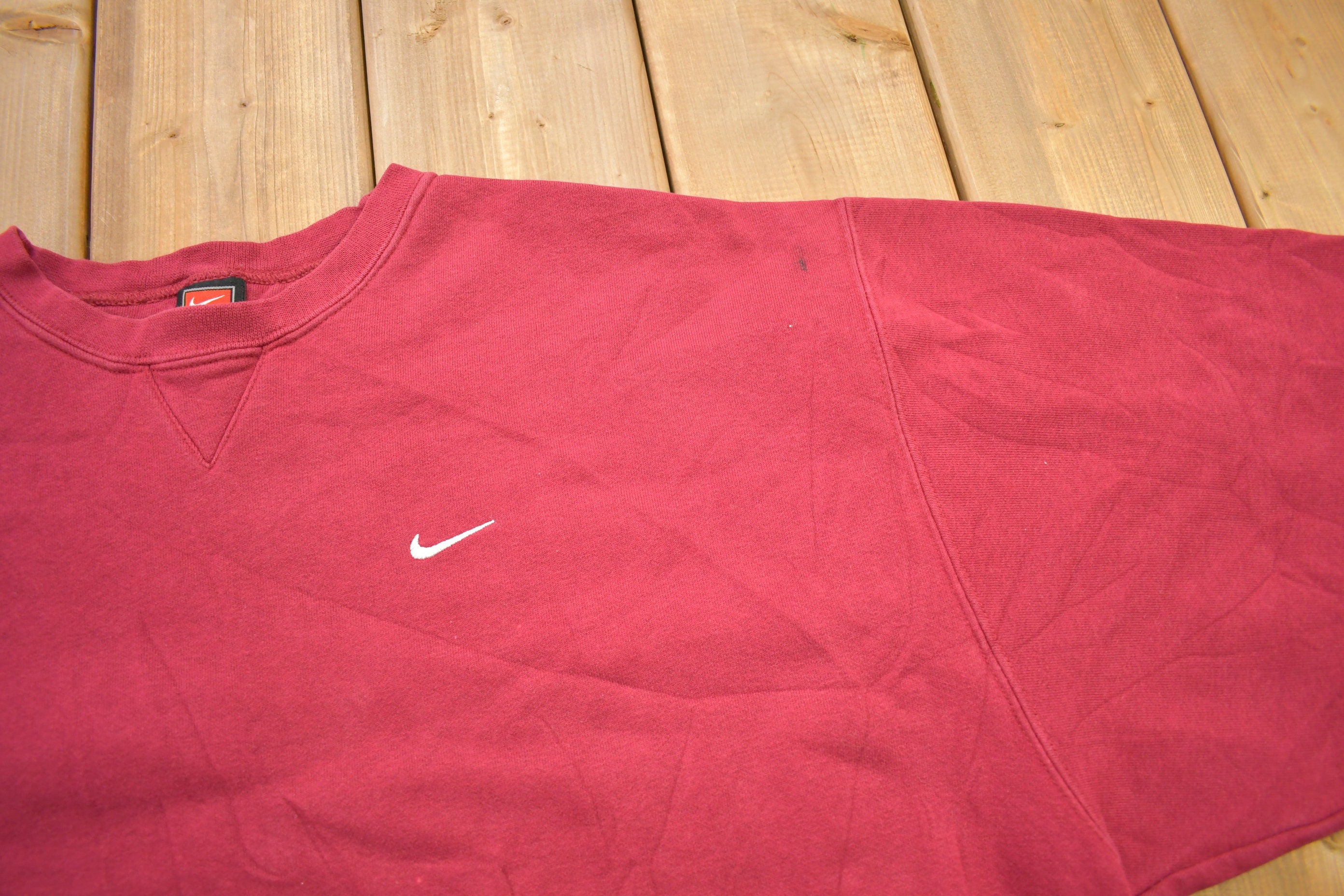 Vintage 1990s Nike Embroidered Mini Swoosh Crewneck Sweatshirt