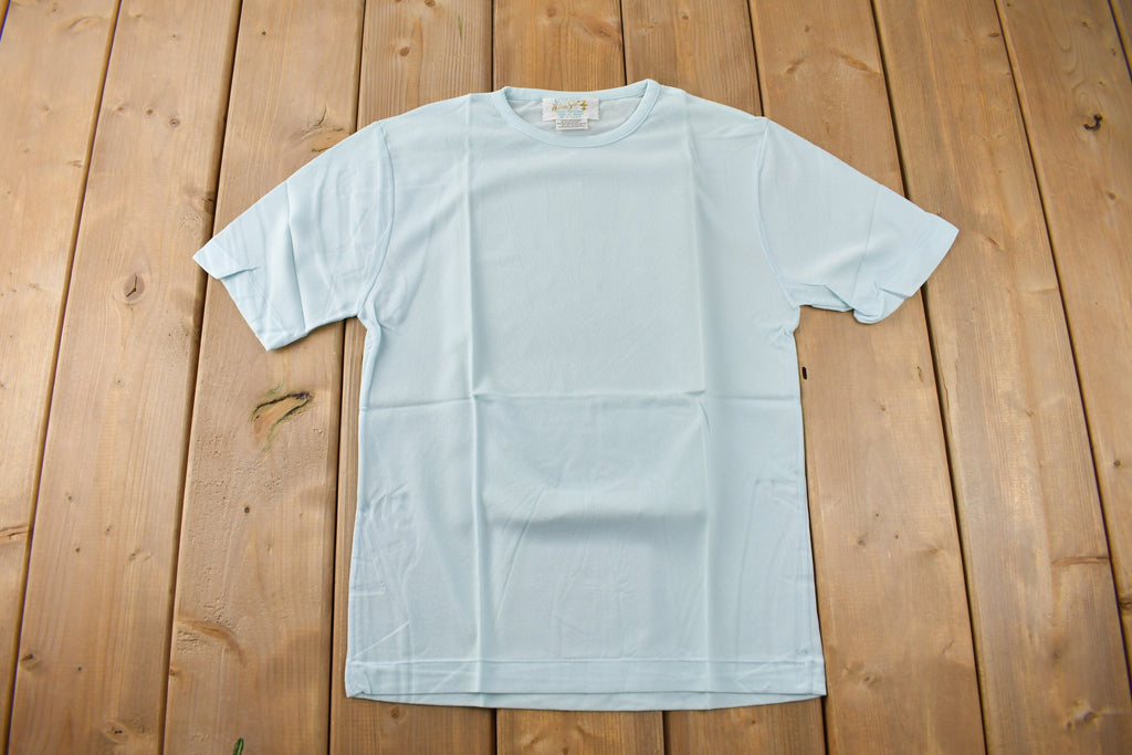 True Vintage 1960s Deadstock Helen Blank Blue Nylon T Shirt
