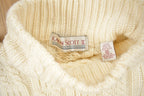 Vintage 1990s Karen Scott II Cable Knit Mockneck Sweater