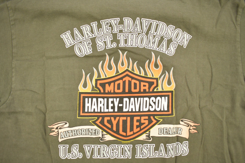 Vintage 2002 Harley Davidson Of St Thomas US Virgin Islands T-Shirt