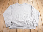 Vintage Y2K Nike Heather Grey Embroidered Mini Swoosh Crewneck Sweatshirt