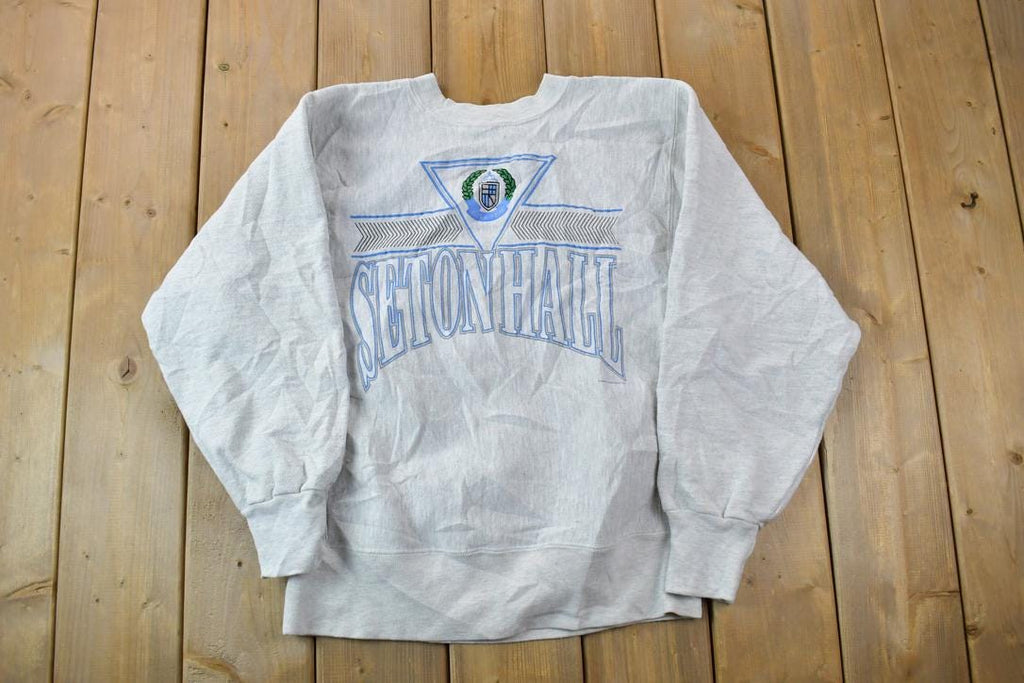 Vintage 1990 Setonhall University Collegiate Crewneck  Embroidered  NCAA Sweatshirt  Sportswear  Americana
