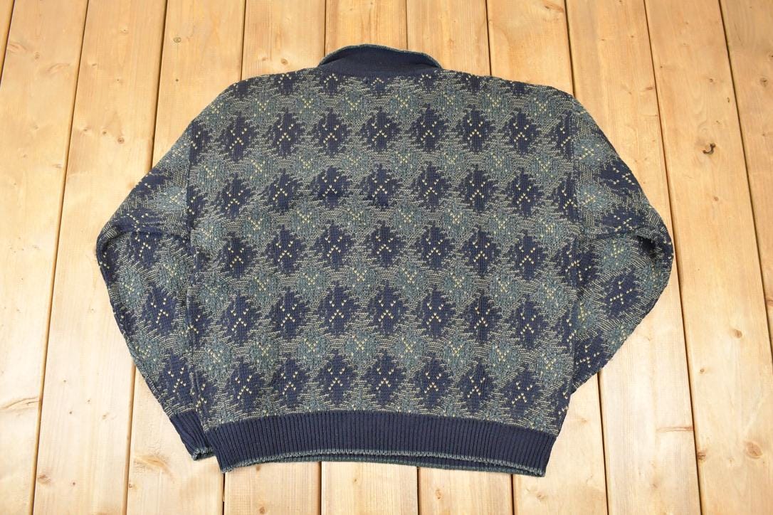 Vintage 1990s Pierre Cardin Collared Knit Crewneck Sweater Men's L