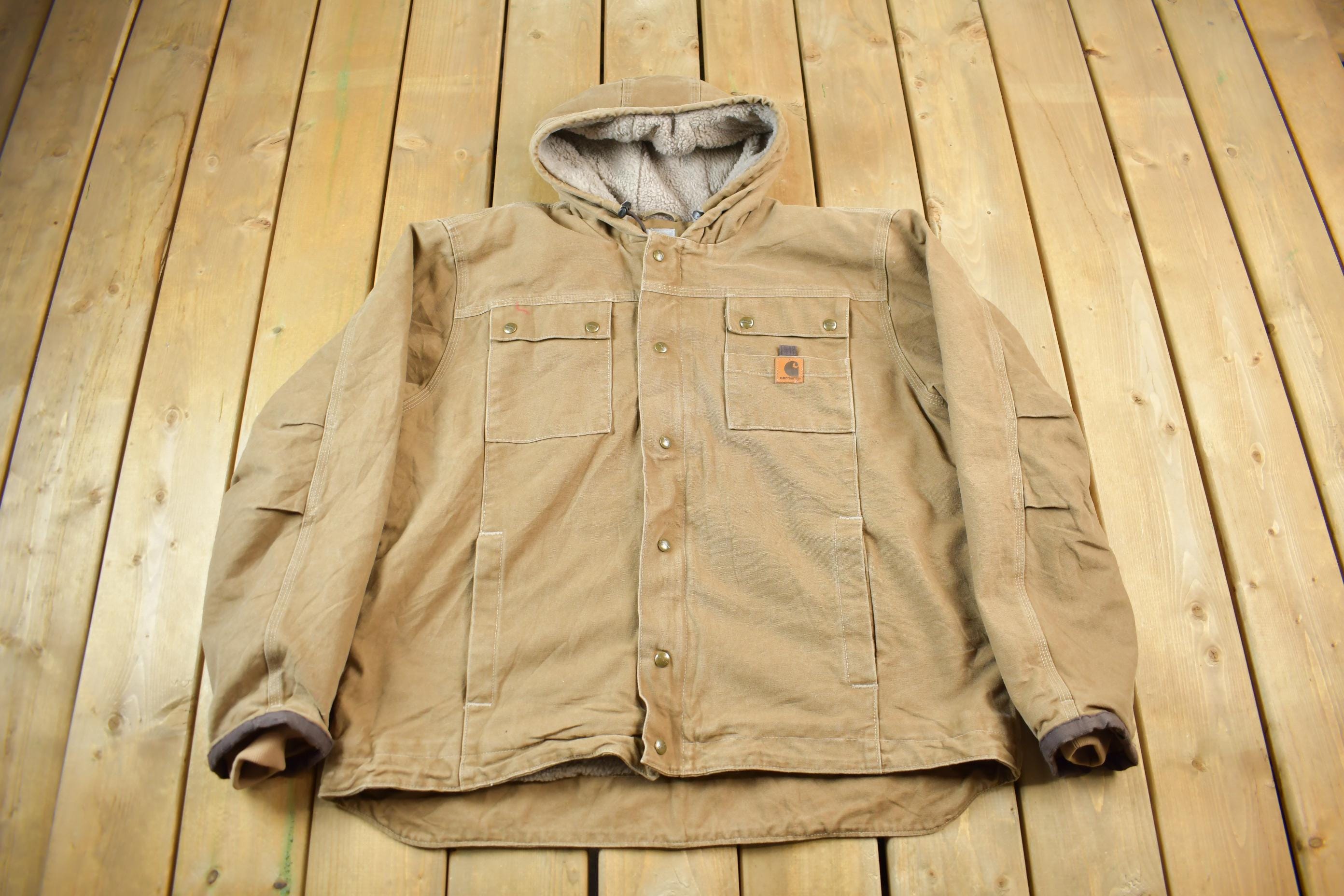 Vintage Y2K Carhartt Brown Fleece Lined Jacket Size 2XL