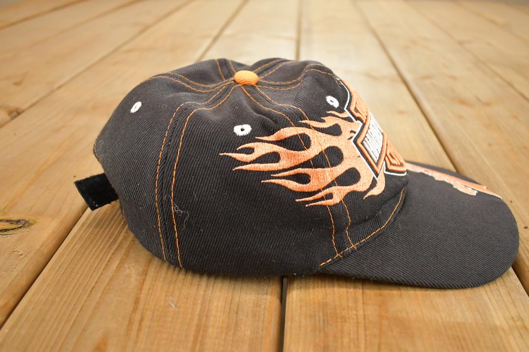 Vintage 1990s Harley Davidson Motorcycles Snapback Dad Hat  90's Embroidered Motorcycle Cap