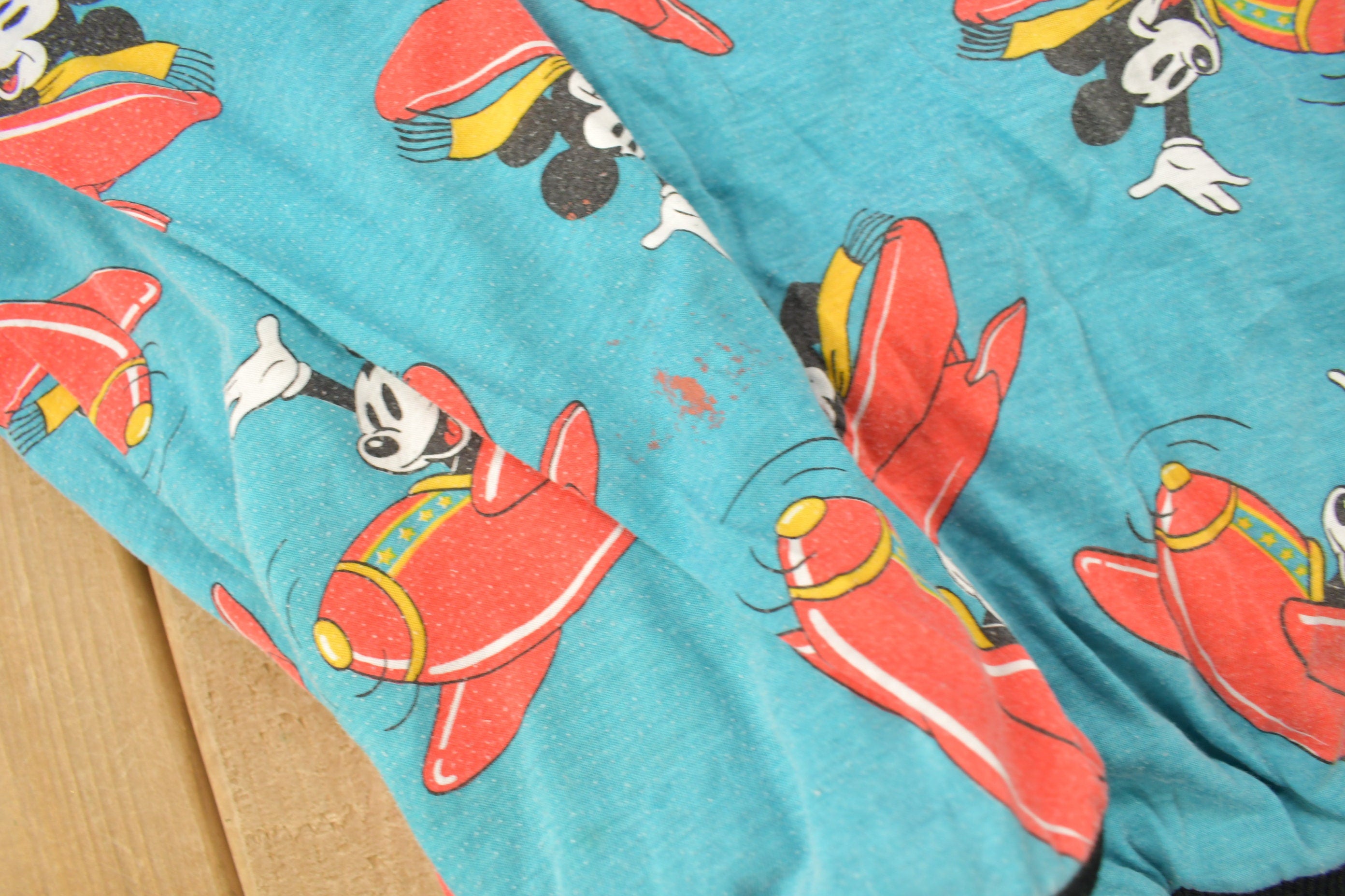 Vintage 1980s Mickey Mouse Reversible All Over Print Disney Crewneck