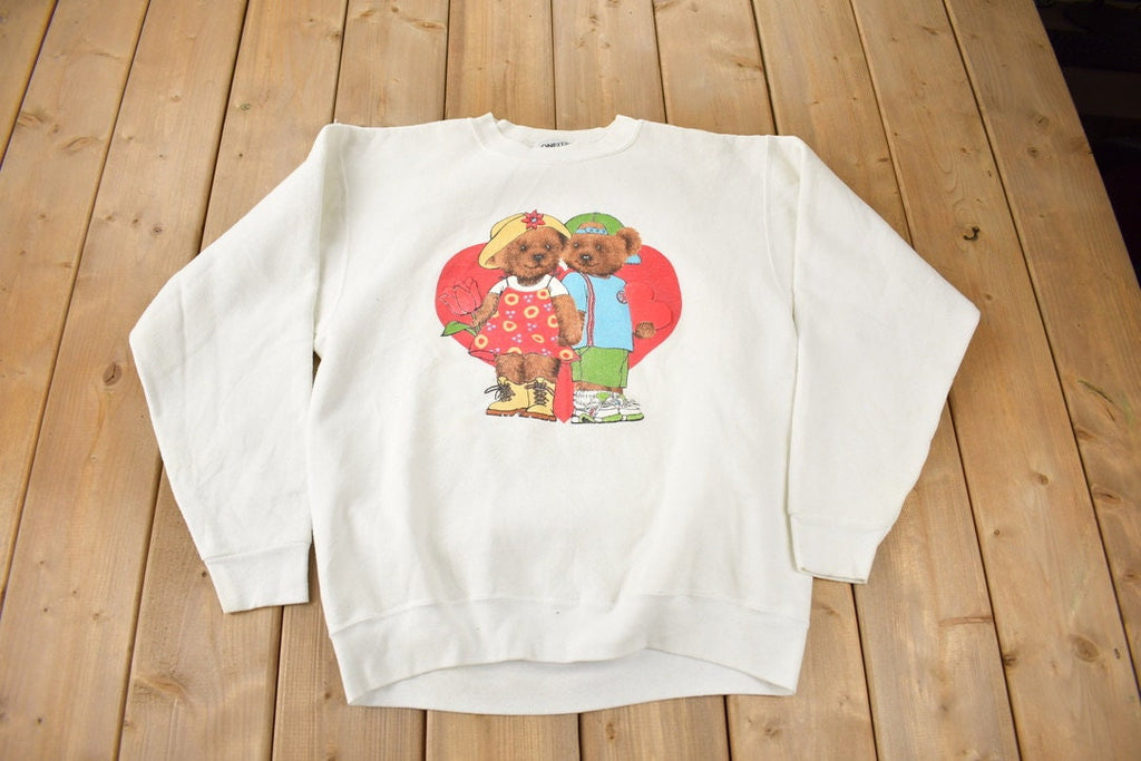 Vintage 1990s Cute Bears Graphic Crewneck Sweater Made In USA