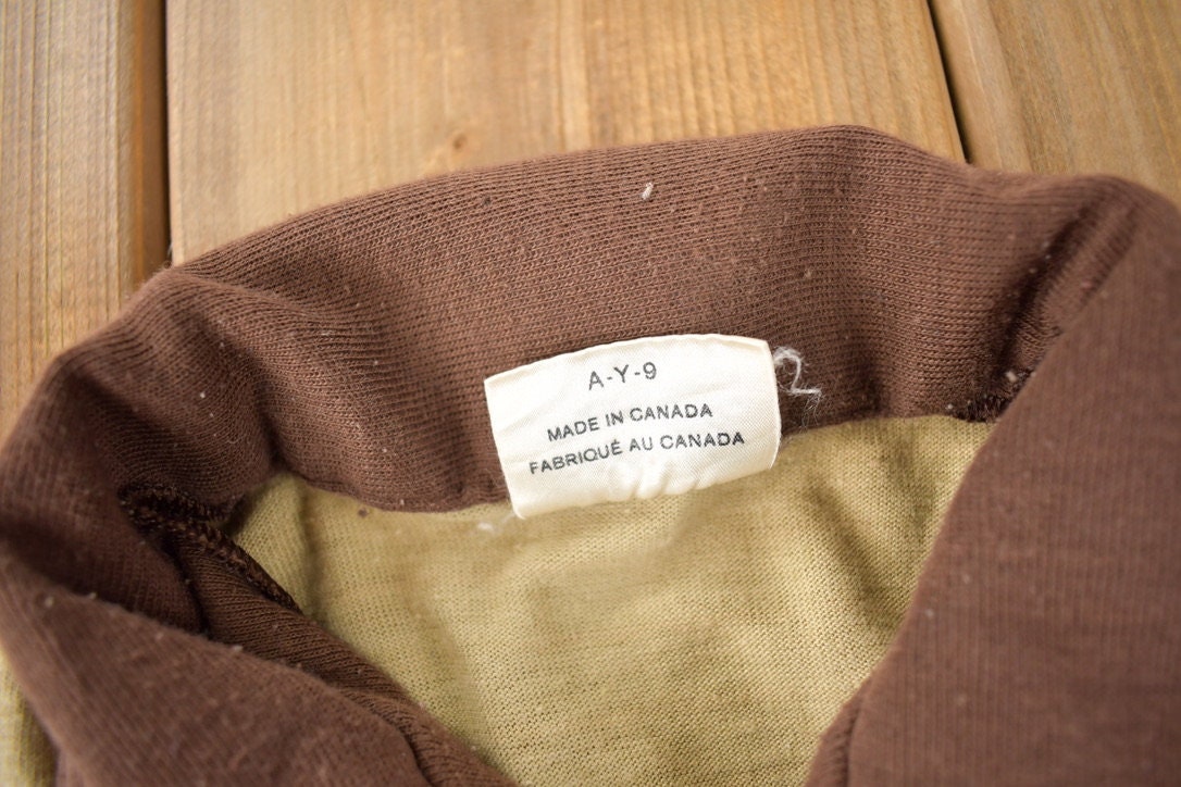 Vintage 1980s Harvey Woods Striped Polo Shirt Made In Canada