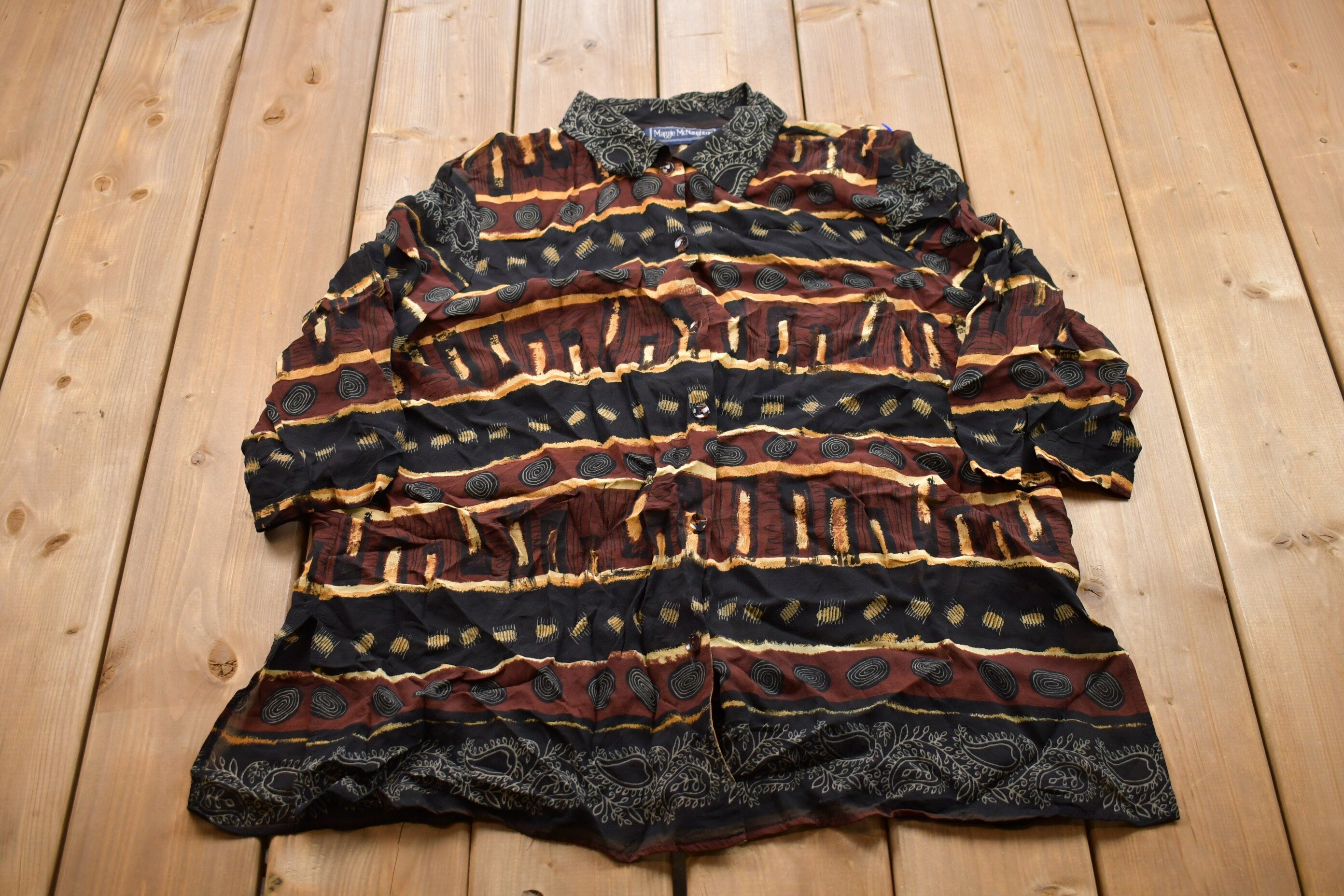 Vintage 1990s Maggie McNaughton All Over Print Shirt