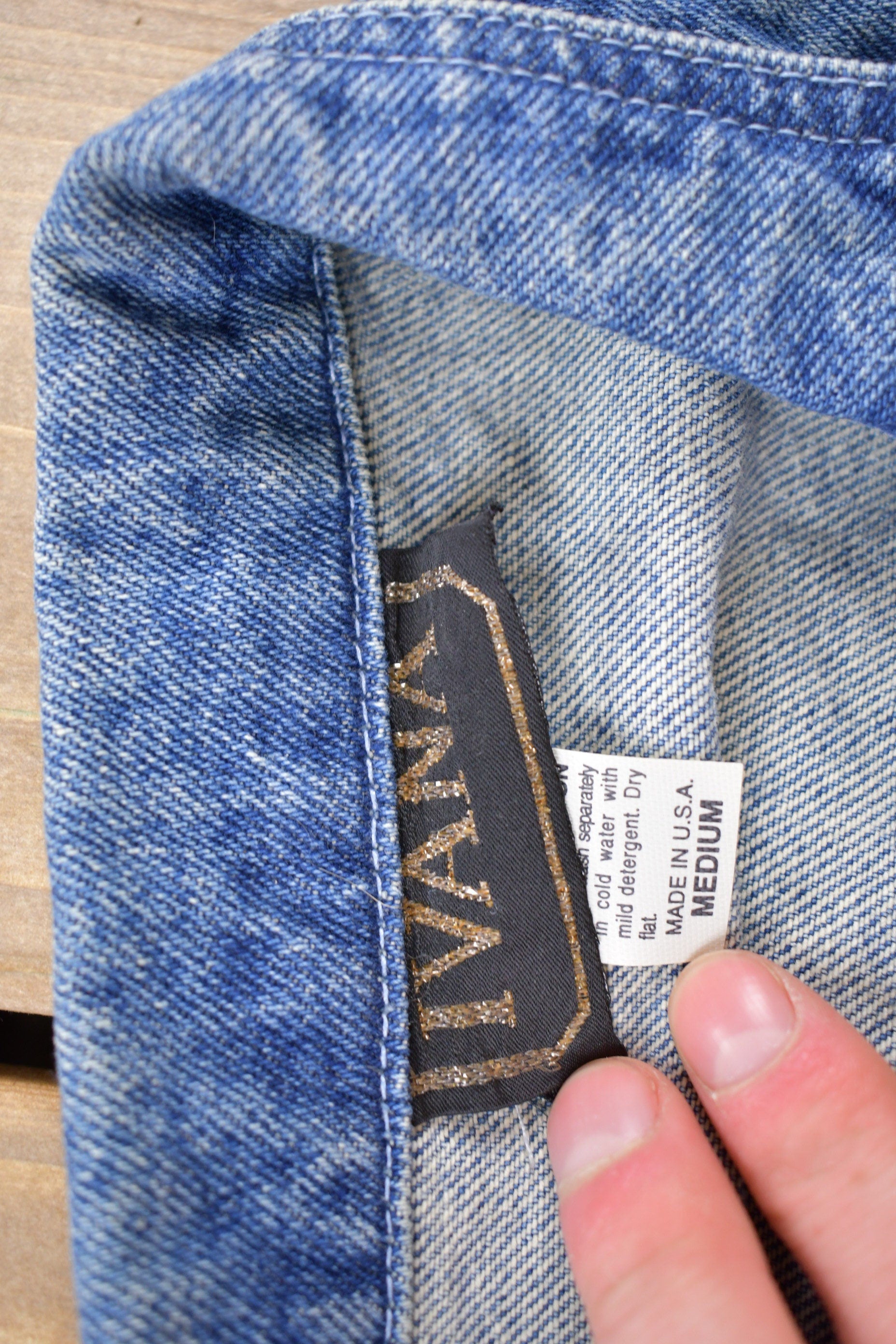 Vintage 1990s Ivana Cow Print Denim Jean Jacket