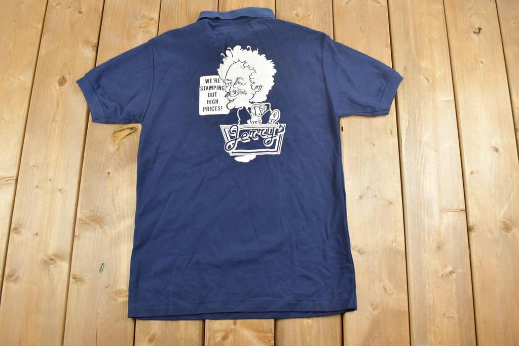 Vintage 1990s Jerry's Quarter Button Graphic Polo  Vintage T Shirt  Streetwear  Graphic Tee  Single Stitch