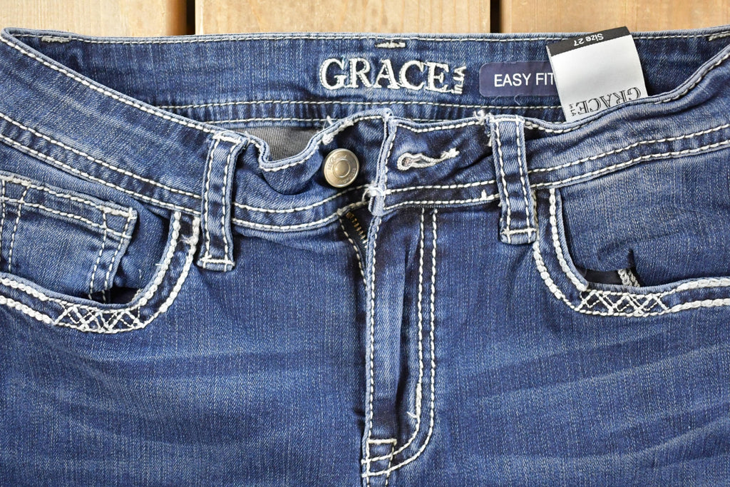 Vintage Deadstock Y2K Grace LA Bedazzled Low Rise Jeans Women's Size 27 x 32