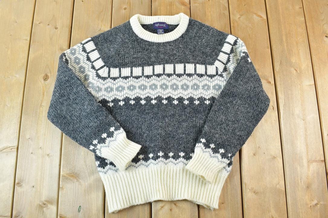 Vintage 1990s Mayo Wenty Wool Blend Knit Crewneck Sweater
