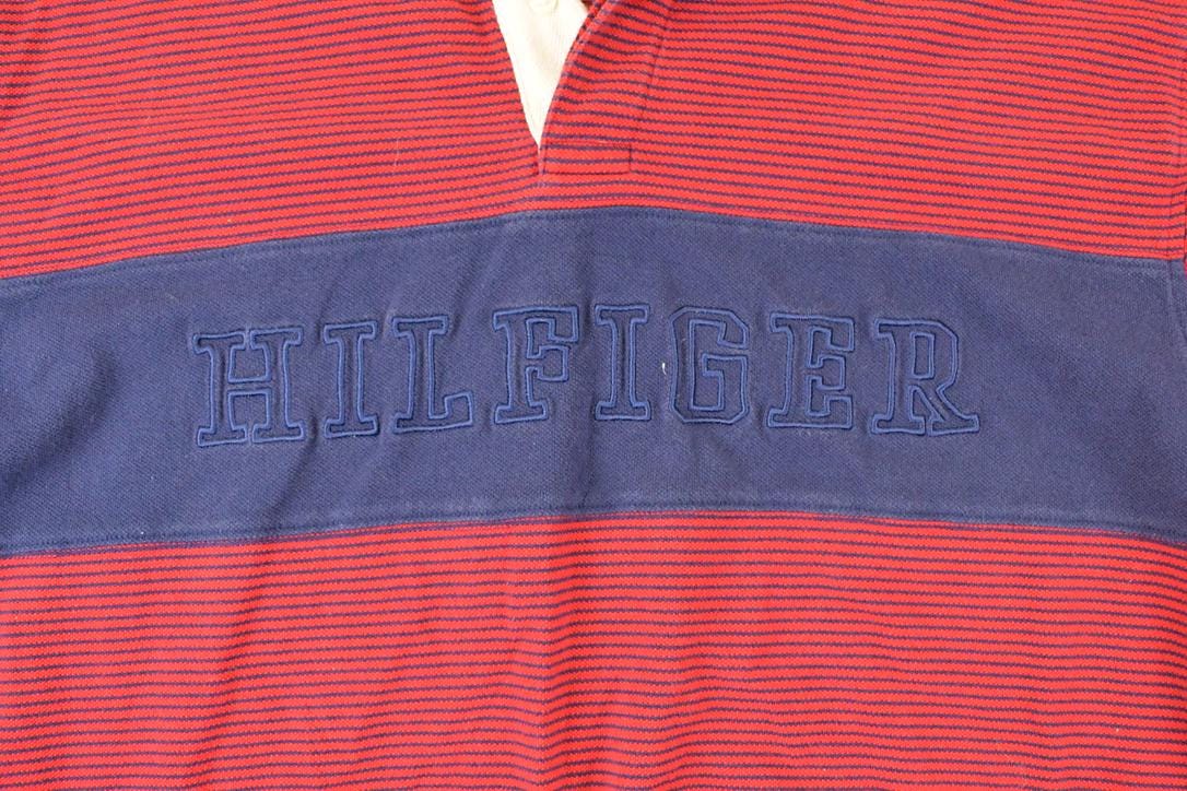 Vintage 1990s Tommy Hilfiger Quarter Button Up Shirt Men's L  Funky Crazy Pattern  Preppy Style  Boxy Fit
