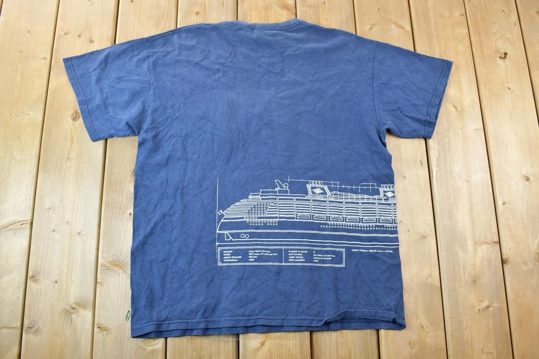 Vintage 1990s Disney Cruise Lines Cartoon Promo T-Shirt  90s Graphic Tee  Vintage Mickey Mouse  Made In USA  90s Disney Tee