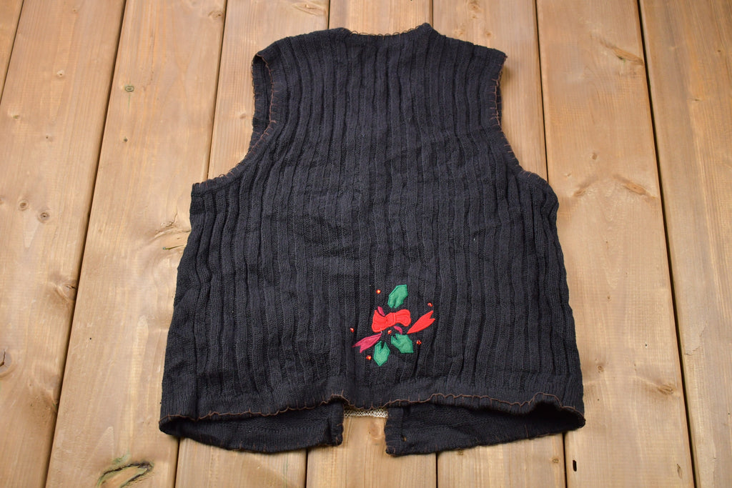 Vintage 1990s Arriviste Cute Dog Embroidered Knitted Vest