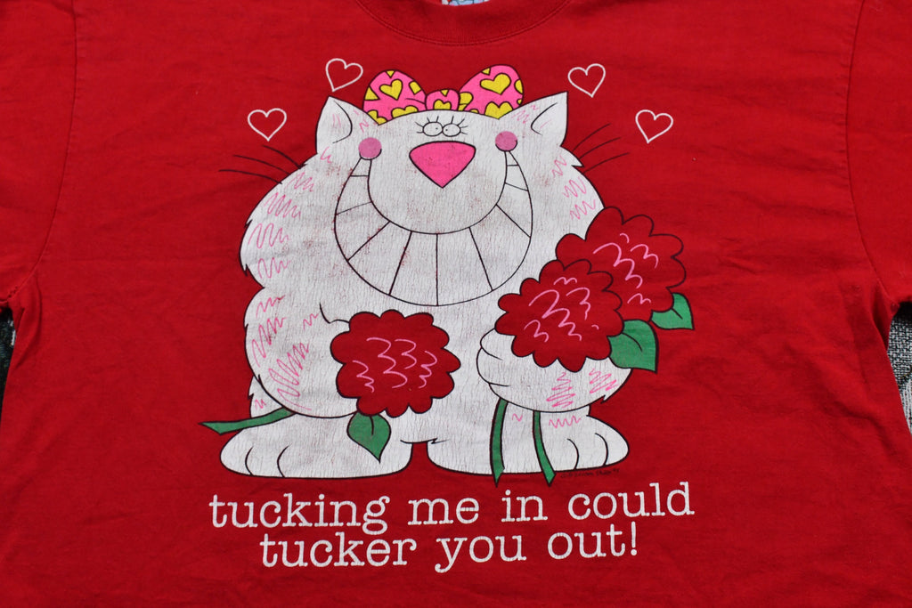 Vintage 1994 Tucking Me In Could Tucker You Out Cropped Single Stitch T-Shirt