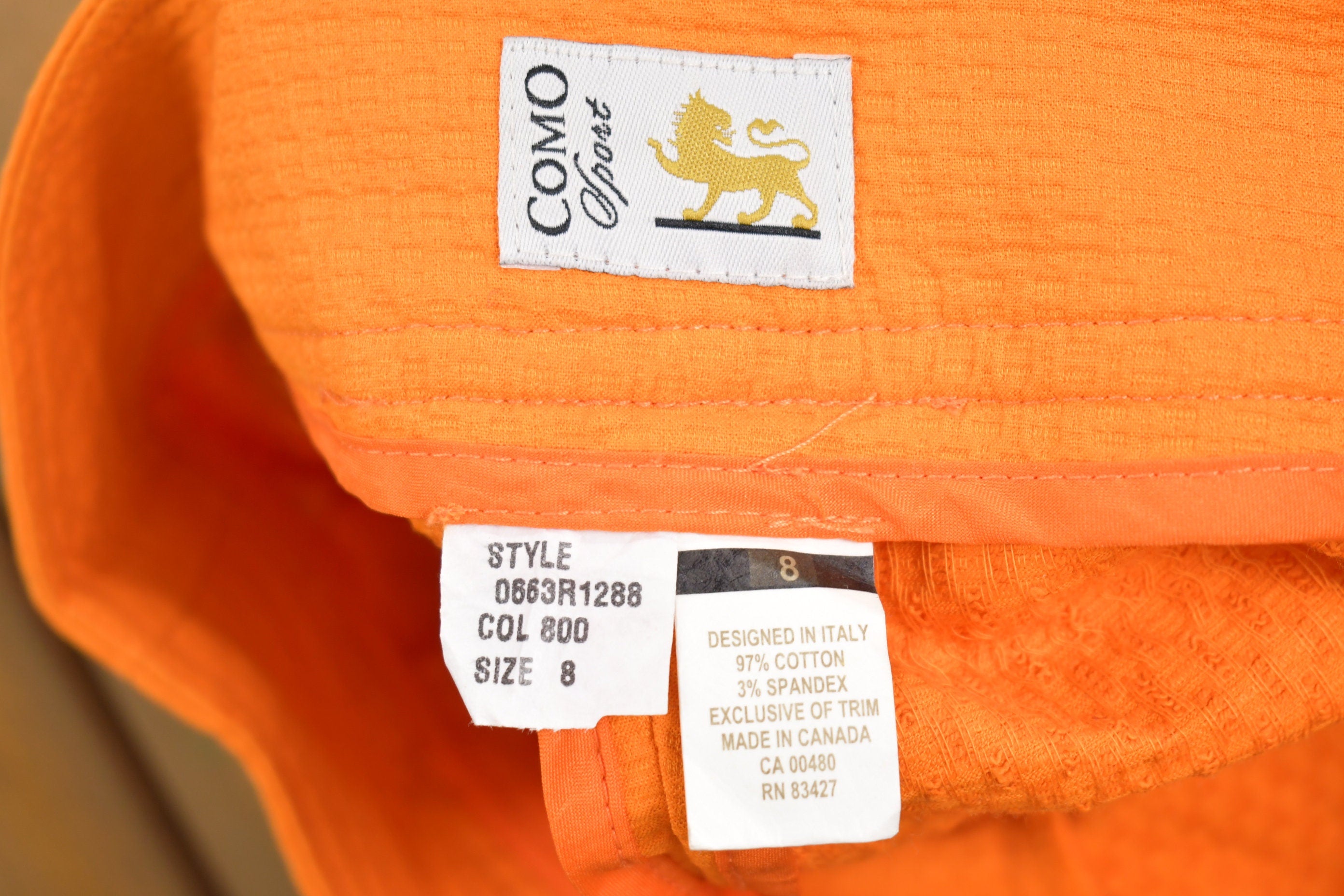 Vintage 1990s Como Sport Orange Pants Size 30 x 24.5