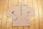 Vintage 1990s Sport Quarter Zip- Striped Sweater