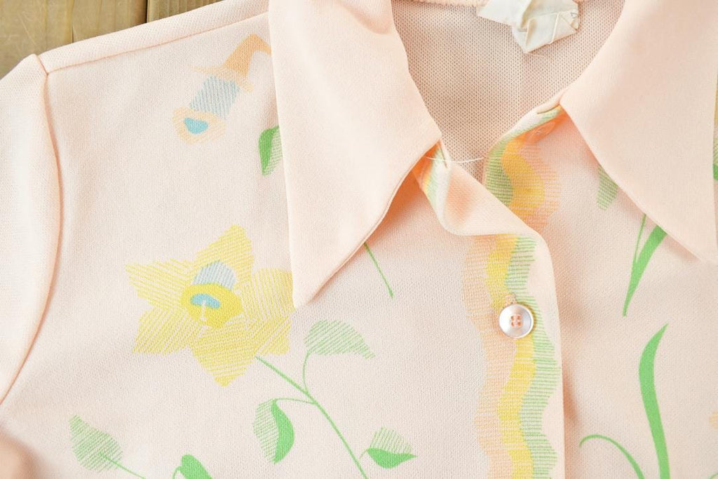 Vintage 1970s Floral AOP Button Up Shirt