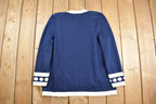 Vintage 1990s Mita Knit Cardigan Sweater / Vintage Cardigan / Button Up / Abstract Pattern / 80s Cardigan / Made in USA