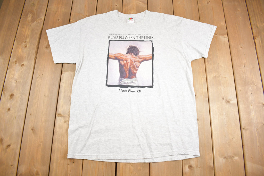 Vintage 1990s Jesus Read Between the Lines Graphic T Shirt
