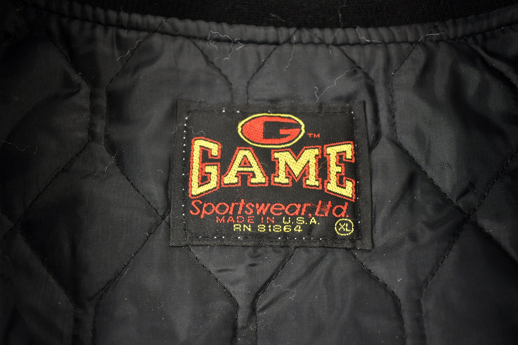 Vintage 1990s FOX NFL Sunday Garth Brooks Leather Varsity Jacket