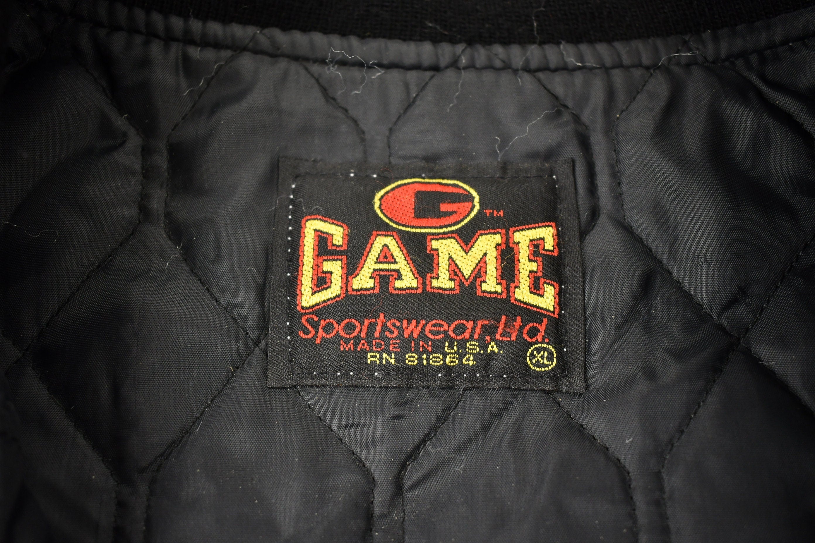 Vintage 1990s FOX NFL Sunday Garth Brooks Leather Varsity Jacket