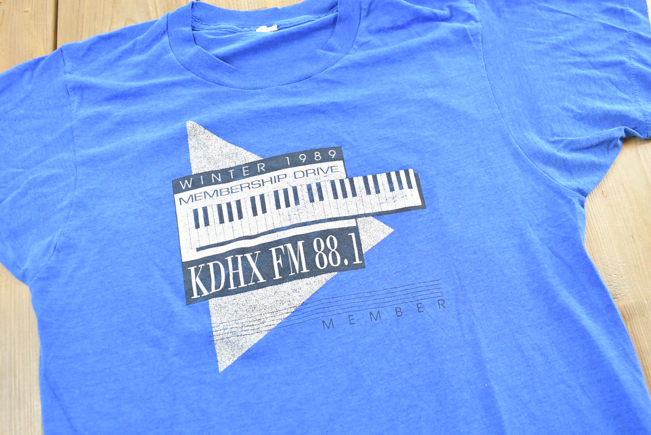 Vintage 1989 KDHX 88.1 FM Winter Membership Drive T-Shirt Men's S