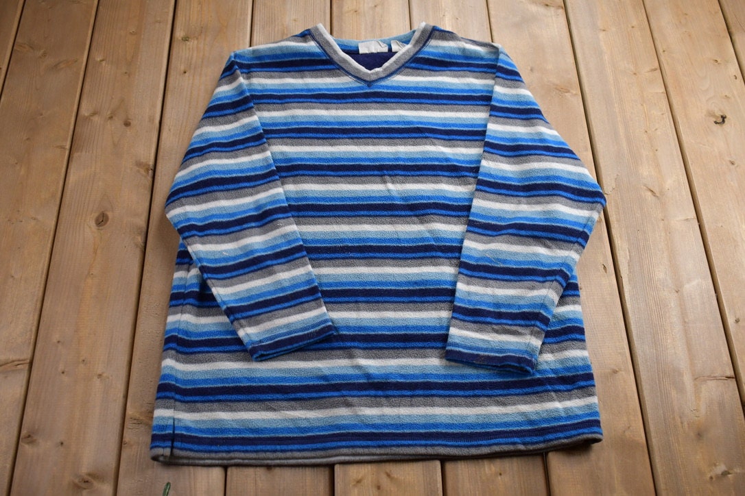 Vintage 1990s Striped Fleece Sweater