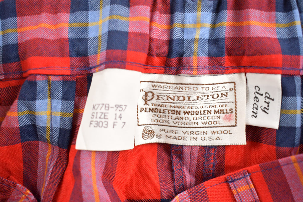 Vintage 1960s Pendleton Plaid Pants Size 29 x 30